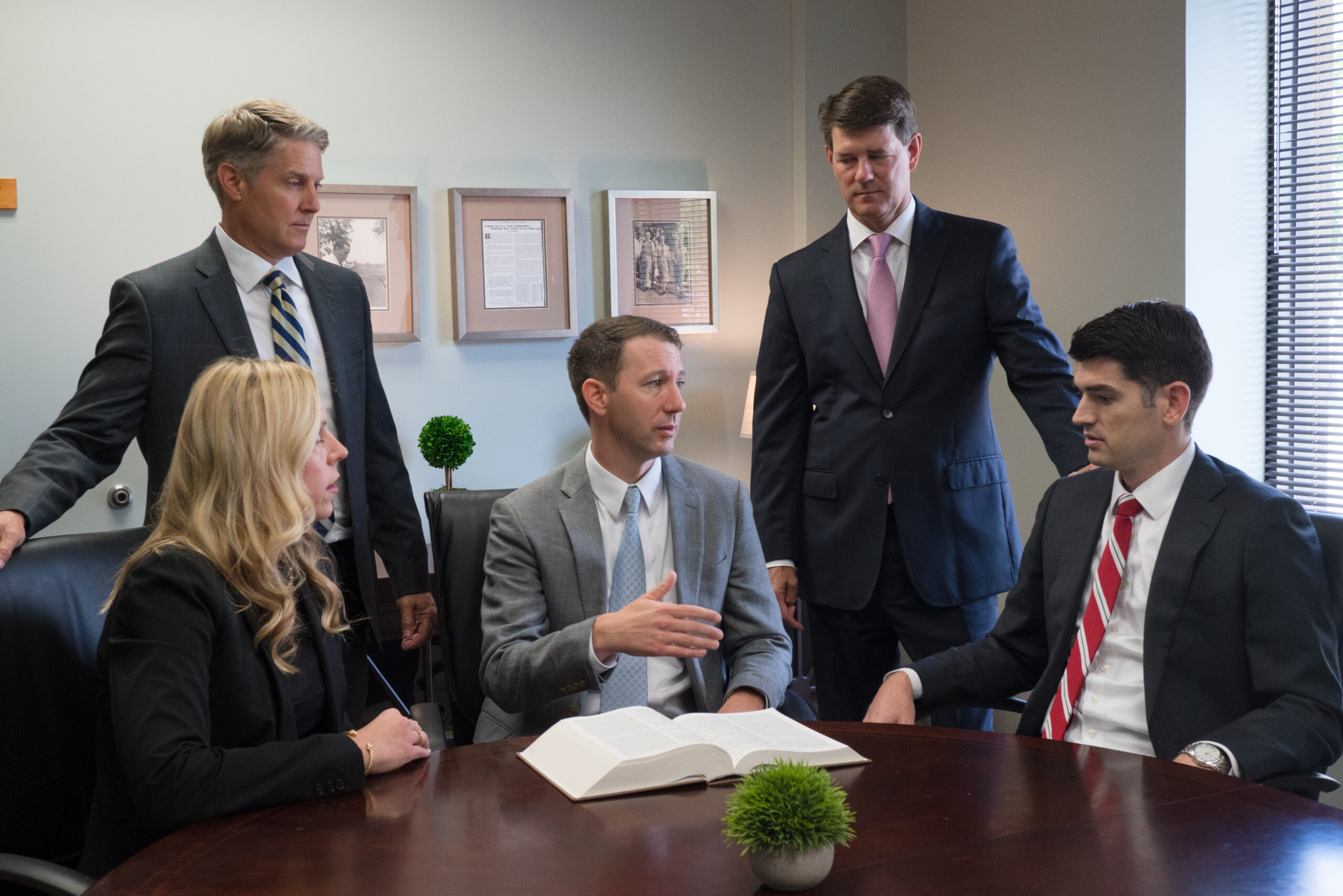 group of five professionals